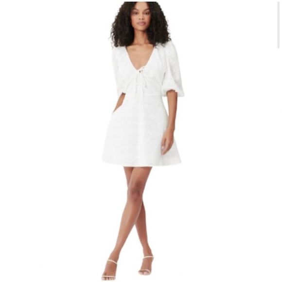 NICHOLAS Women's Danni white eyelet mini dress, size 6 NWT - Picture 5 of 10
